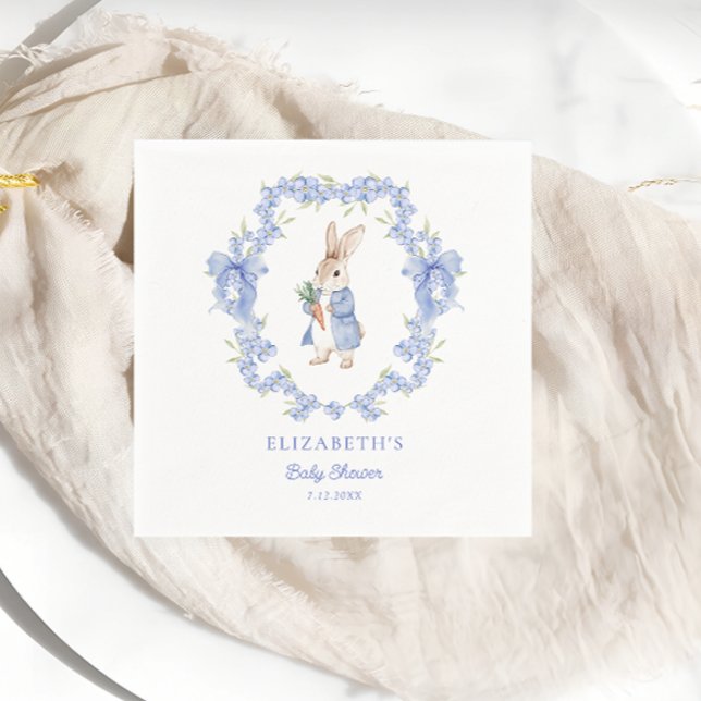 Serviette En Papier Un Petit Lapin Se Trouve Sur Le Chemin Du Baby sho (Créateur téléchargé)