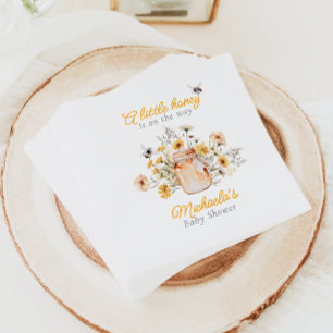 Serviette En Papier Un Petit Miel Sur Le Chemin Baby shower Aquarelle