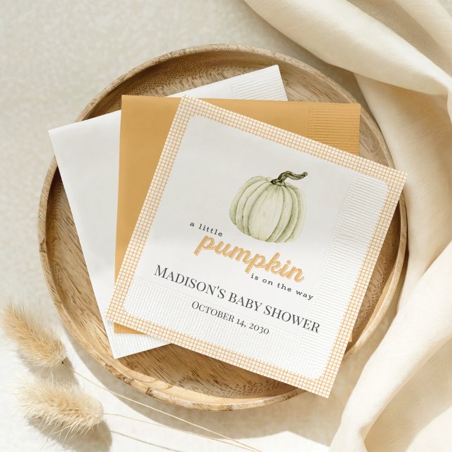 Serviette En Papier Un Petit Papier Baby shower Citrouille Napkin (Créateur téléchargé)