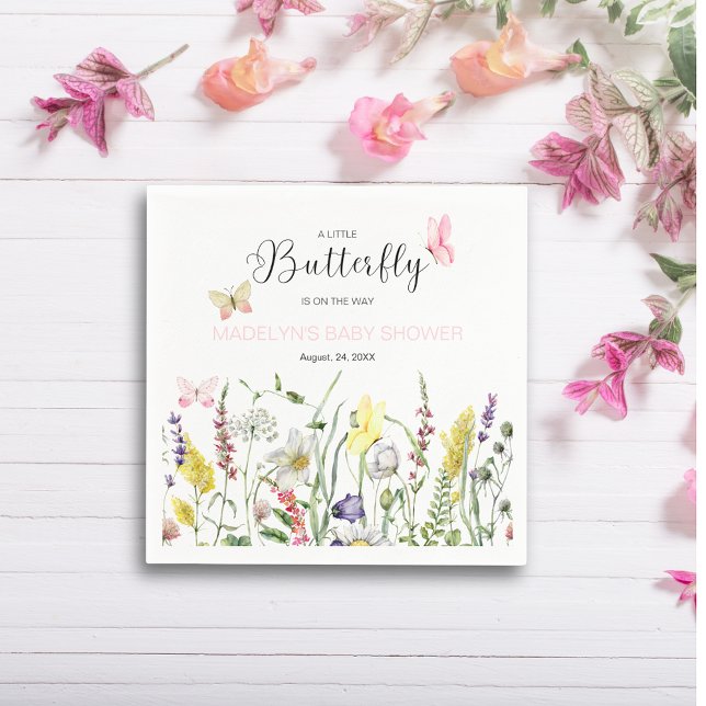 Serviette En Papier Un Petit Papier Baby shower Floral Papier Napkin (Créateur téléchargé)