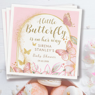 Serviette En Papier Un petit papillon est sur son chemin Baby shower f