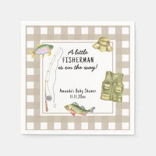 Serviette En Papier Un petit pêcheur est en route Baby Shower 