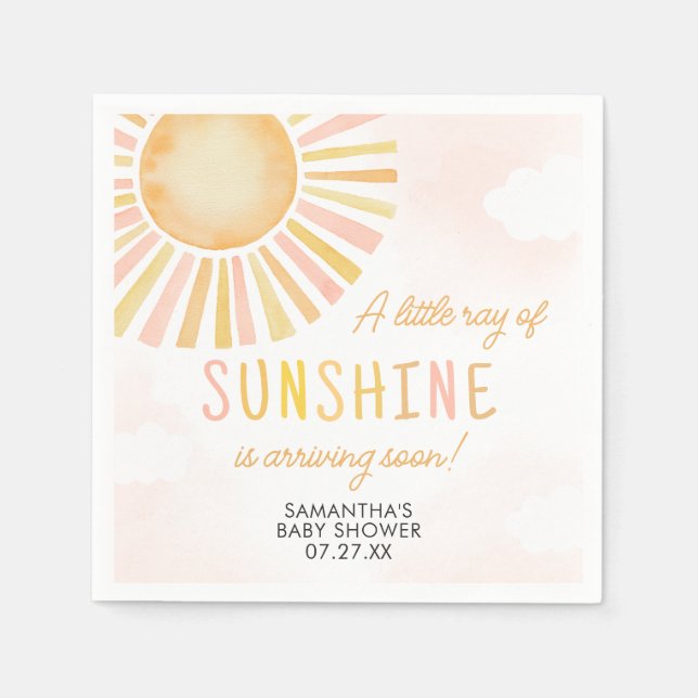 Serviette En Papier Un petit rayon de soleil Baby shower (Devant)