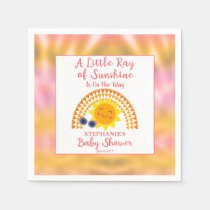 Serviette En Papier Un petit rayon de Sunshine Girl Baby shower servie