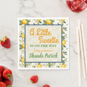 Serviette En Papier Un petit thème de baby shower sur le citron sucré