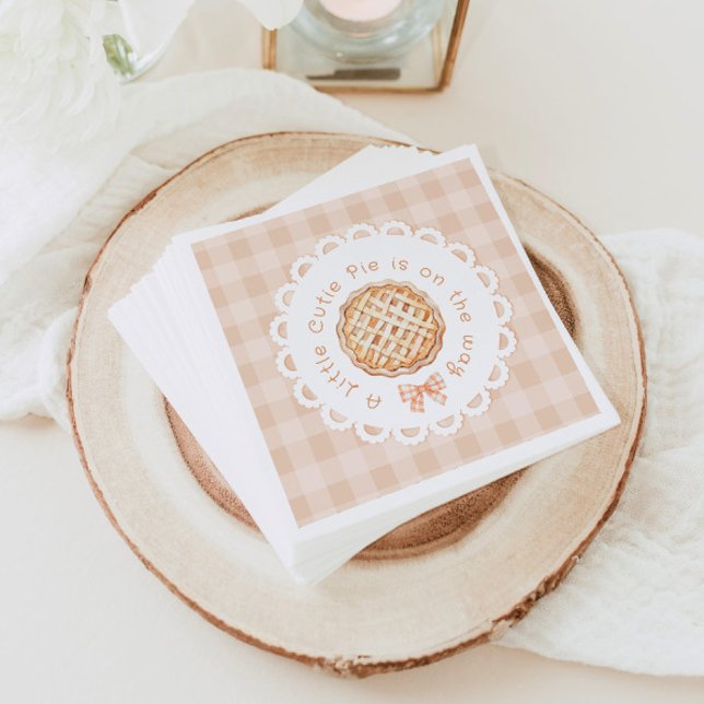 Serviette En Papier Un peu mignon Pie sexe neutre Bow baby shower (Créateur téléchargé)