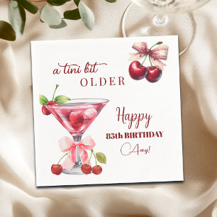 Serviette En Papier Un peu plus âgé Cherry Martini 85e anniversaire