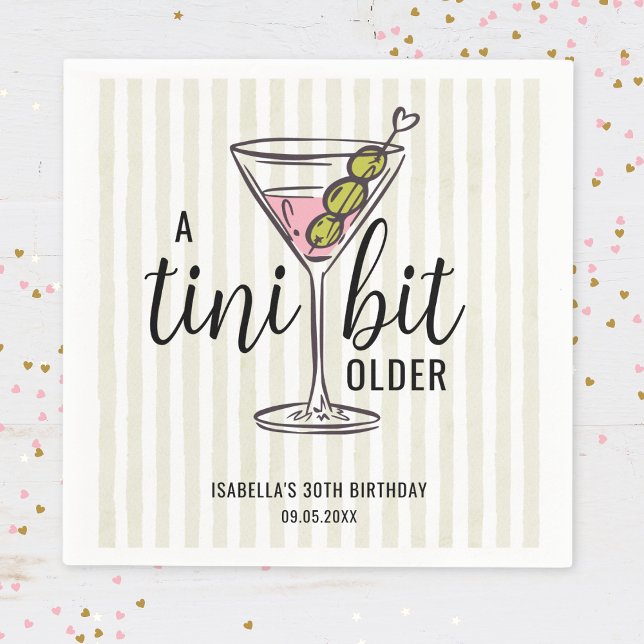 Serviette En Papier Un peu plus âgé, Martini Thème Anniversaire (Créateur téléchargé)