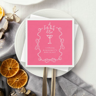Serviette En Papier Un peu plus vieux Fête d'anniversaire rose dessiné