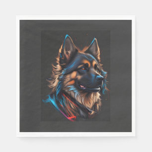 Serviette En Papier Un portrait d'un chien berger allemand