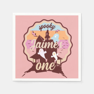 Serviette En Papier Un premier anniversaire Halloween Spooky One Ghost