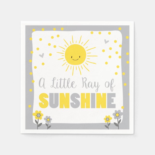 Serviette En Papier Un rayon de soleil papier Baby shower Napkin Sun (Devant)
