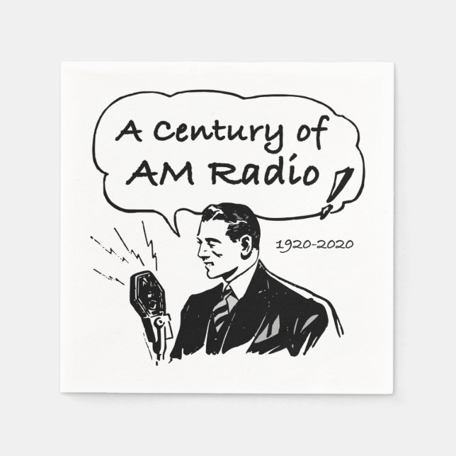 Serviette En Papier Un siècle de radio AM (Devant)