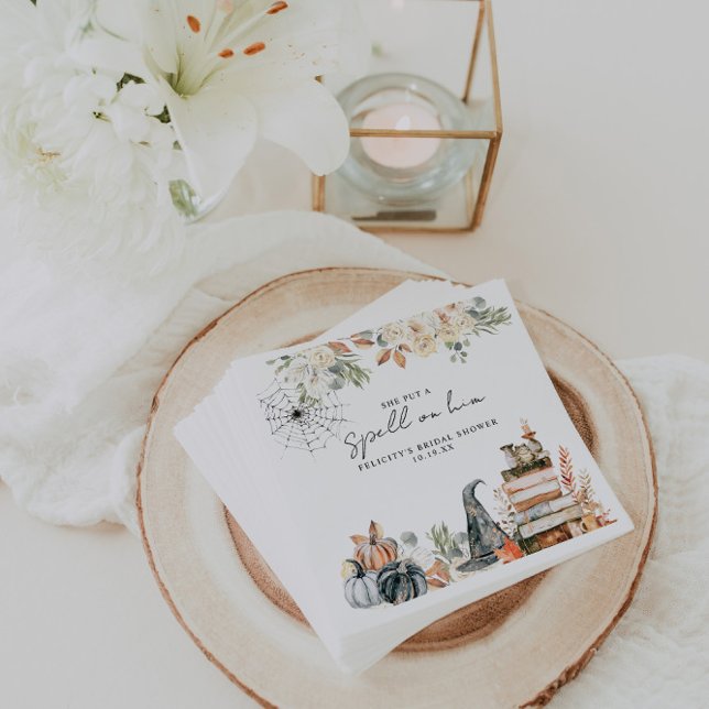 Serviette En Papier Un sort | Réception de mariage d'Halloween (Créateur téléchargé)