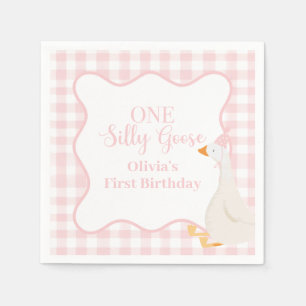 Serviette En Papier Un sot rose oie