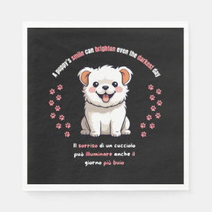 Serviette En Papier Un sourire de chiot peut égayer même le jour le pl