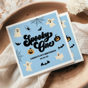 Serviette En Papier Un Spooky One Bleu Halloween 1er Anniversaire