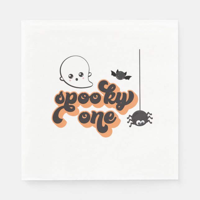 Serviette En Papier Un Spooky One Halloween 1er Anniversaire (Devant)