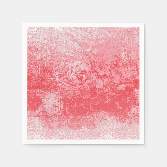 Serviette En Papier un tableau d'un ciel rouge arboré (Devant)