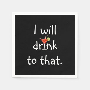 Serviette En Papier Un Texte Amusant Avec Cocktail