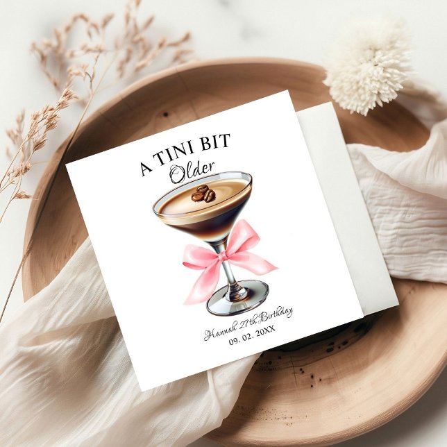 Serviette En Papier Un Tini Bit Ancien Martini fête d'anniversaire (Créateur téléchargé)