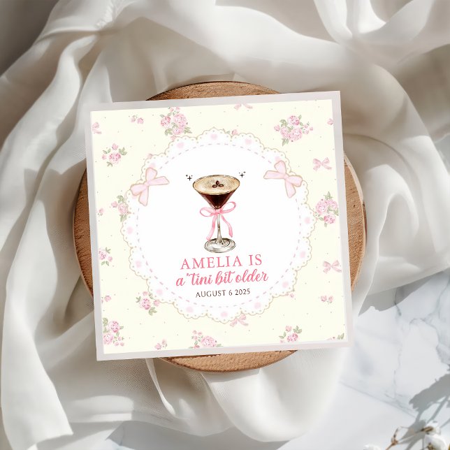 Serviette En Papier Un Tini Bit Martini Coquette Anniversaire (Créateur téléchargé)