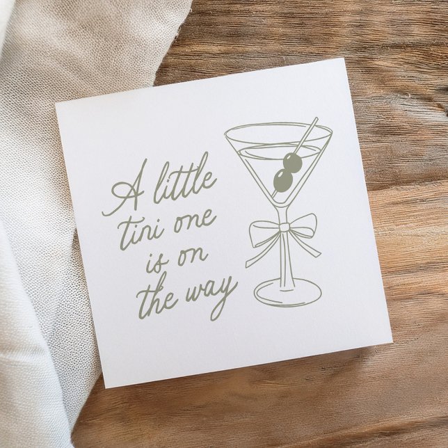 Serviette En Papier Un Tini Se Trouve Sur Le Chemin Du Baby shower Mar (Créateur téléchargé)