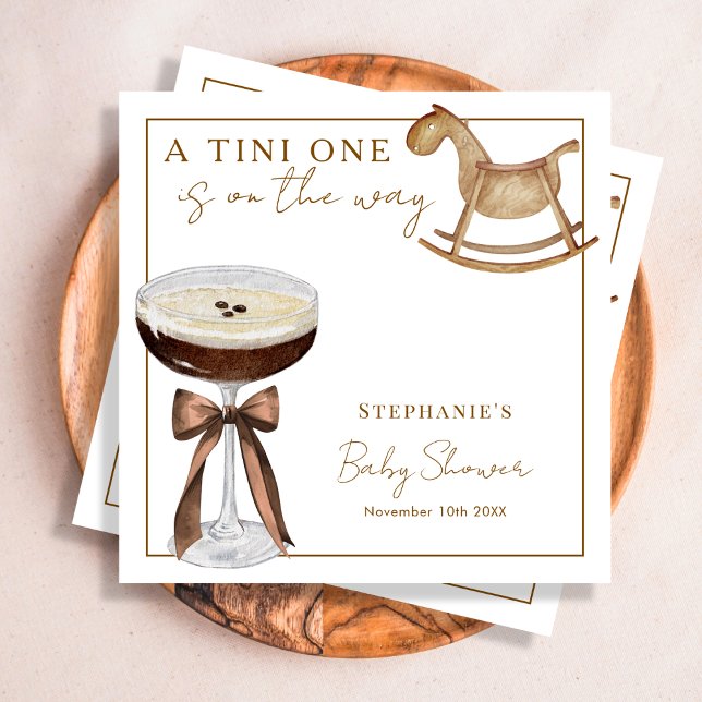 Serviette En Papier Un Tini Sur Le Chemin Baby shower Espresso Martini (Créateur téléchargé)