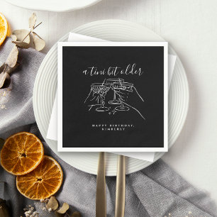Serviette En Papier Un Tini Un Peu Plus Ancien Chic Martini Noir Fête