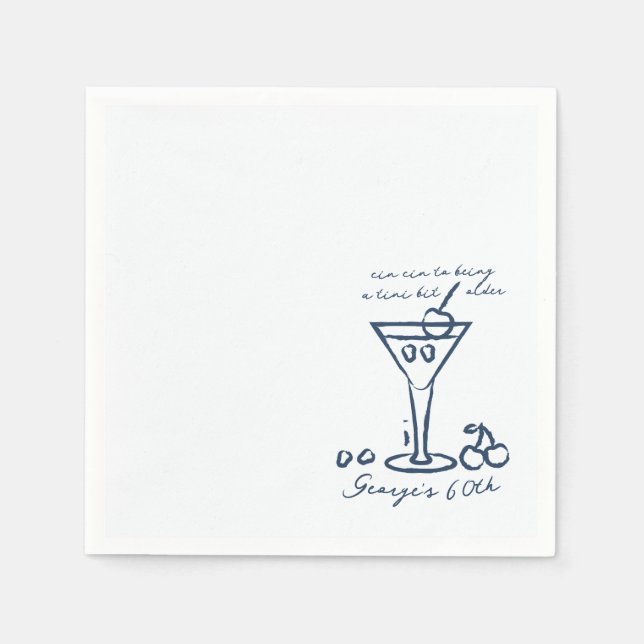Serviette En Papier Un Tini Un Peu Plus Ancien Cocktail anniversaire (Devant)
