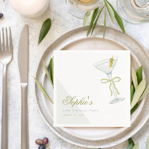 Serviette En Papier Un Tini Un Peu Plus Ancien Cocktail Olive Martini