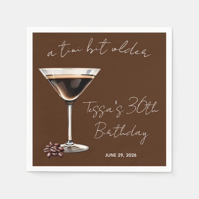Serviette En Papier Un Tini Un Peu Plus Ancien Espresso Martini Fête À (Devant)