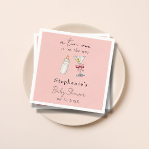 Serviette En Papier Un tout petit est en route Pink Martini Baby Showe