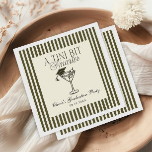 Serviette En Papier Un tout petit peu plus intelligent rayures vertes 