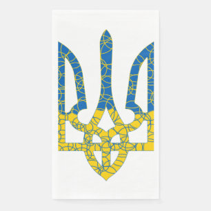 Serviette En Papier Un trident ukrainien texturé drapeau d'Ukraine cou