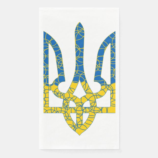 Serviette En Papier Un trident ukrainien texturé drapeau d'Ukraine cou (Devant)