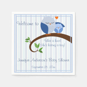 Serviette En Papier Un trou ! Baby shower de Chouettes Bleues