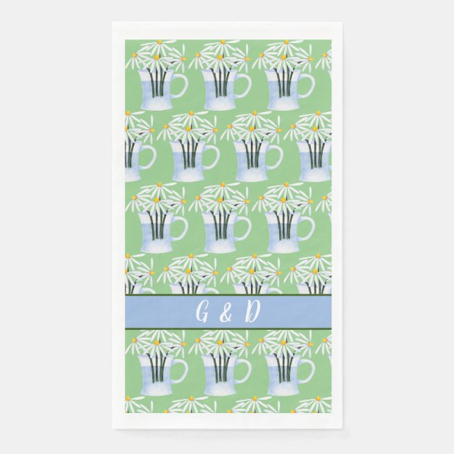 Serviette En Papier Un Vase De Marguerites (Devant)