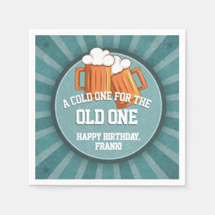 Serviette En Papier Un Verre Froid pour la Fête d'Anniversaire du Vieu