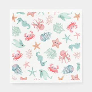 Serviette En Papier Under the Sea Mermaid Girls Birthday Party