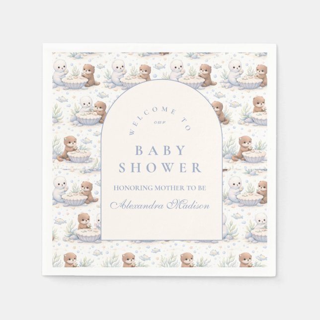 Serviette En Papier Underwater Sea Creatures Baby Shower (Devant)