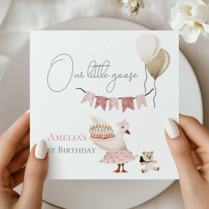 Serviette En Papier Une aquarelle d'une oie d'anniversaire vintage rid