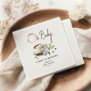 Serviette En Papier Une Baby Shower 'Botanical Baby is Brewing' autour