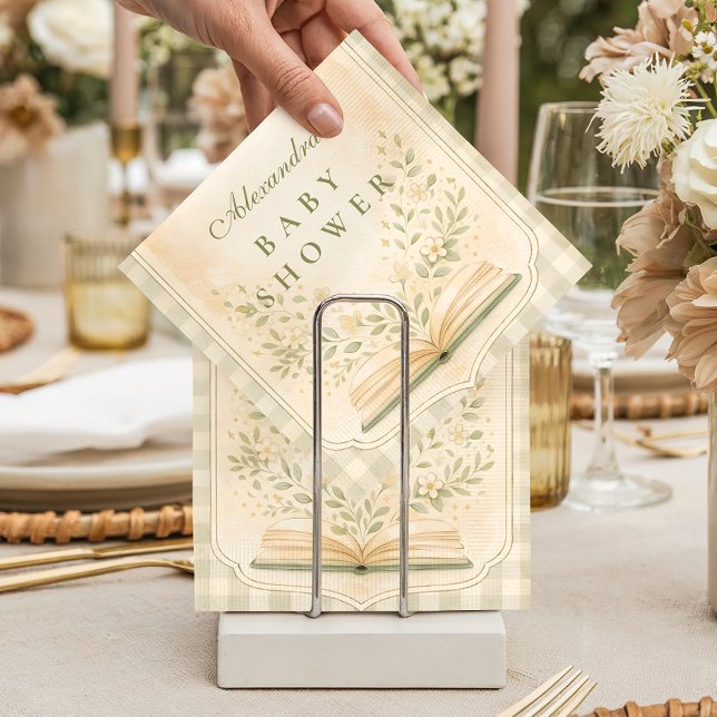 Serviette En Papier Une Baby Shower Botanique Nouveau Chapitre (Créateur téléchargé)