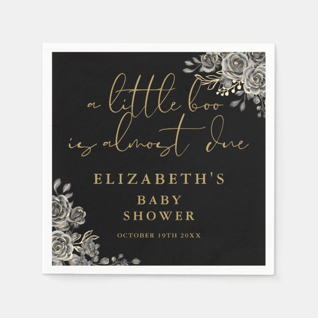 Serviette En Papier Une Baby Shower Fleurie Un Peu Gothique (Devant)