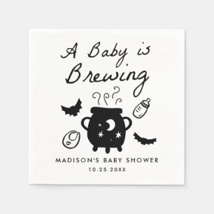 Serviette En Papier Une Baby Shower Halloween "Un Bébé est en Route"