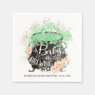 Serviette En Papier Une Baby Shower "Un bébé se prépare" Fille d'Hallo