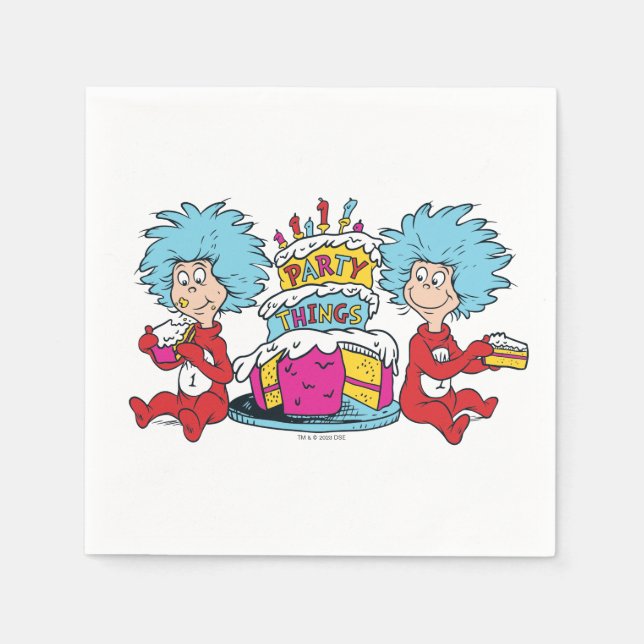 Serviette En Papier Une chose Deux choses du parti (Devant)