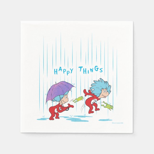 Serviette En Papier Une chose deux choses heureuses (Devant)