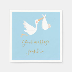 Serviette En Papier Une cigogne de livraison spéciale pour Baby Shower